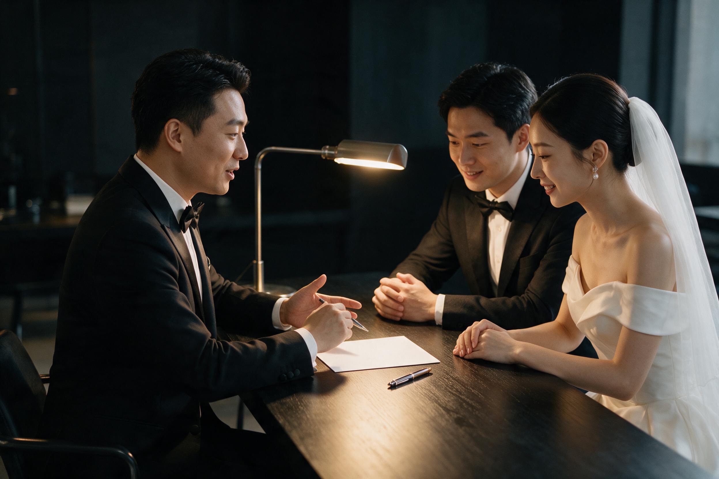 主持人与新人沟通婚礼流程